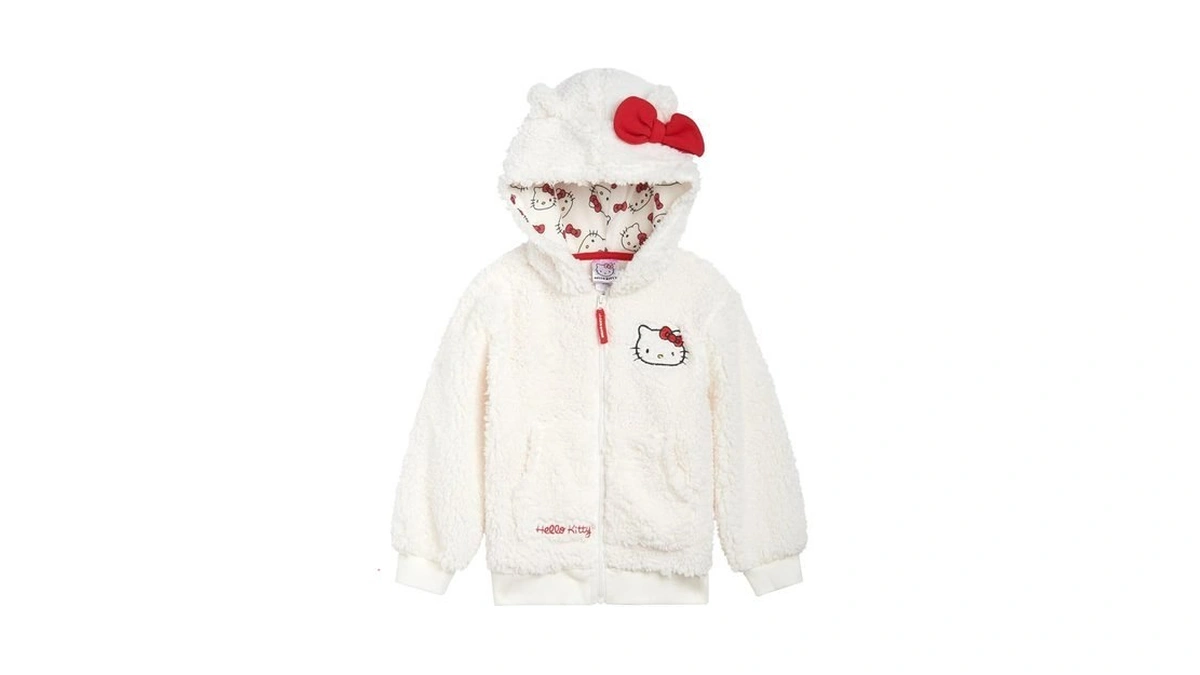 Hello Kitty Toddler Girls' Costume Fleece Zip Front Hooded Sweatshirt