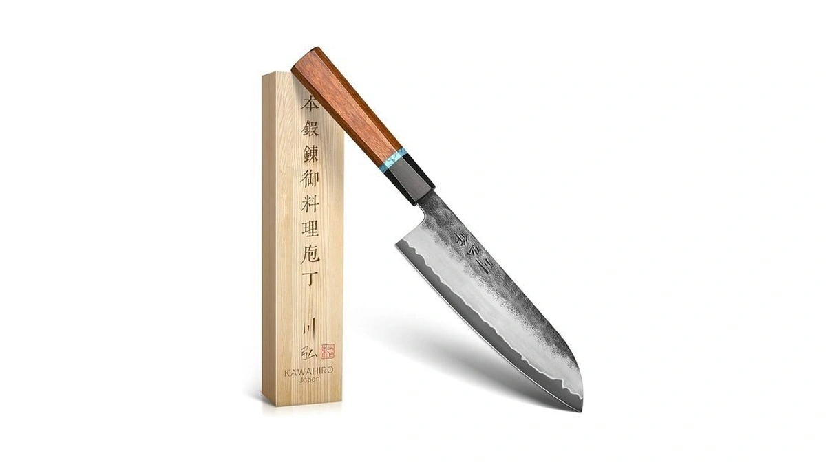 Japanese Knife, 7" Hand Forged Vg10 Santoku Chef Knife With