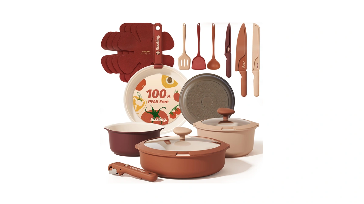 Carote Ceramic Cookware Set, Pots And Pans Set Non Stick