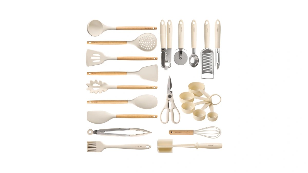 Carote 22pcs Silicone Cooking Utensils Set, 446°f Heat Resistant Kitchen