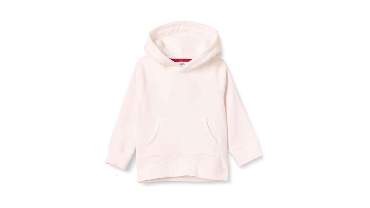 Amazon Essentials Toddler Boys' Fleece Pullover Hoodie Sweatshirts, White, 4t