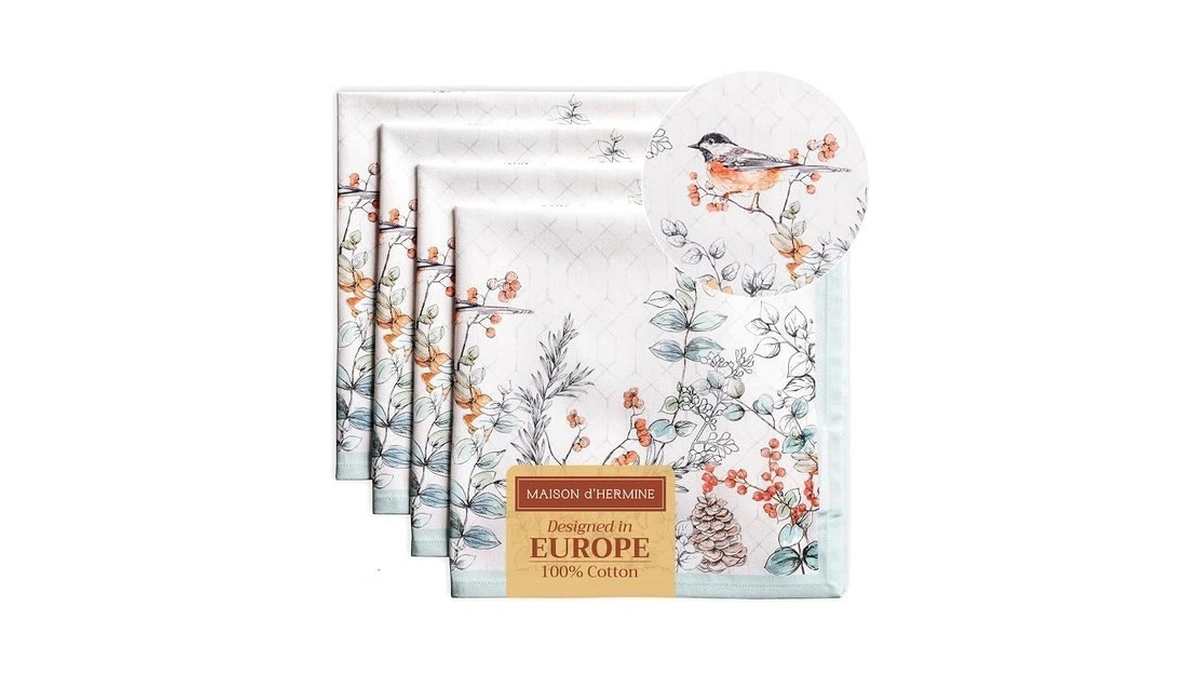 Maison D' Hermine Cloth Napkins Set Of 4 100% Cotton