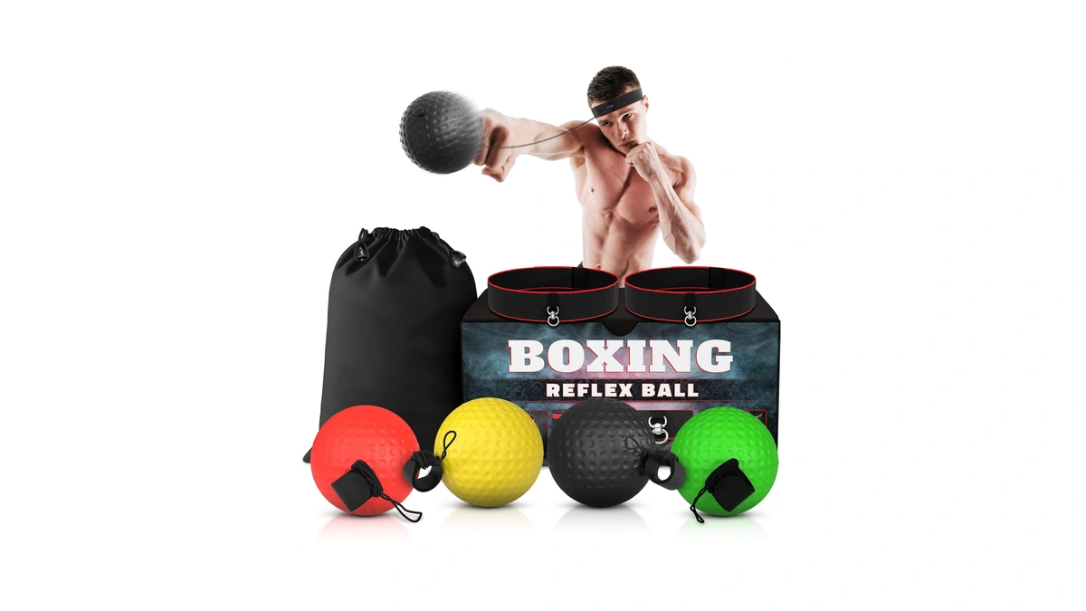 Boxing Reflex Balls Set - 4 Same Weight Color Balls,