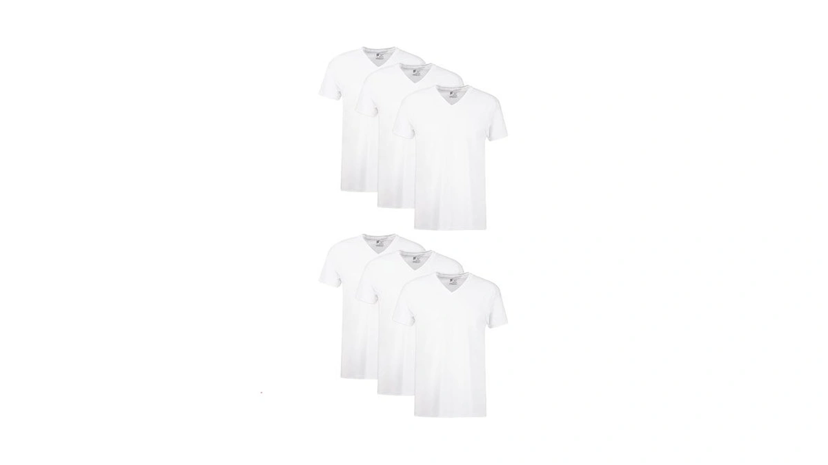 Hanes Mens Cotton, Moisture-wicking V-neck Tee Undershirts, Multiple Packs And