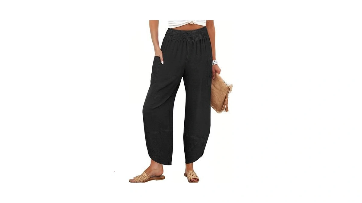 Anrabess Womens Wide Leg Palazzo Capri Pants 2026 Summer Casual