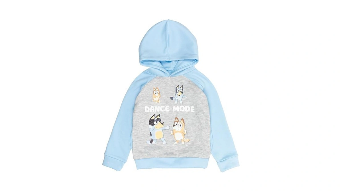 Bluey Bingo Mom Toddler Boys Fleece Hoodie Light Blue/grey 4t