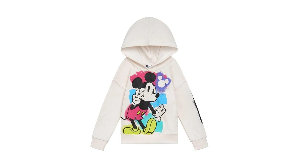 Disney Mickey Mouse Little Boys Fleece Pullover Hoodie Graffiti Off