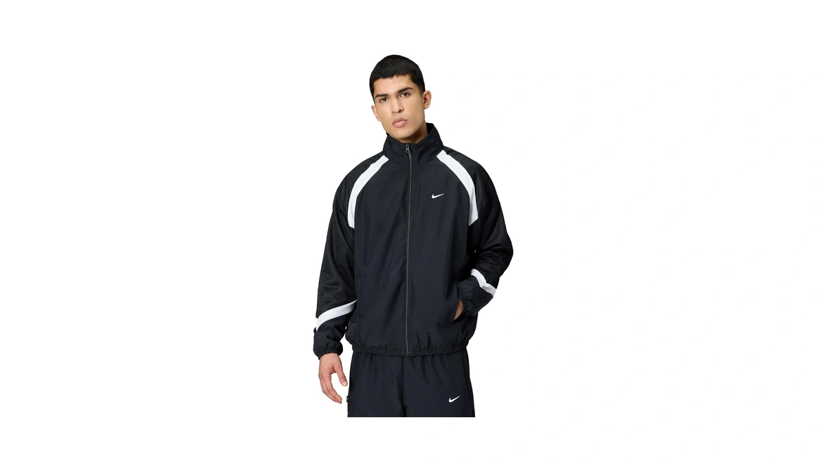 Nike Men's Icon Woven Basketball Jacket, Black/black/white/white, Large