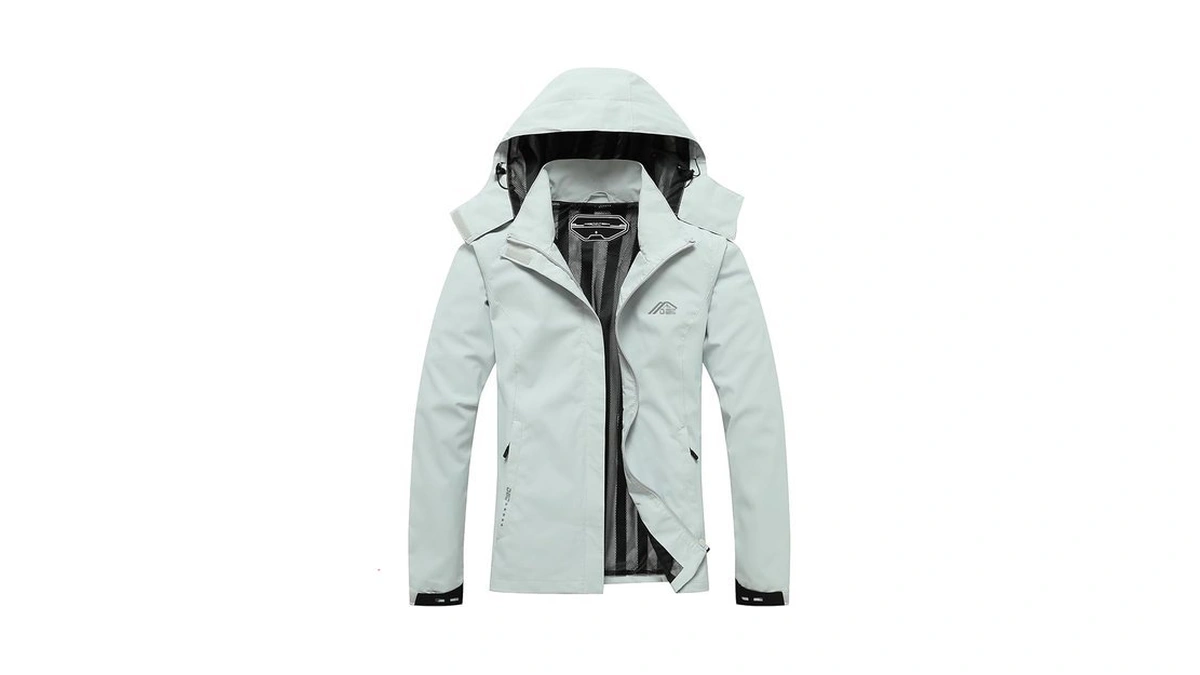Women's Waterproof Raincoat Lightweight Rain Jacket Detachable Hood Travel Outdoor