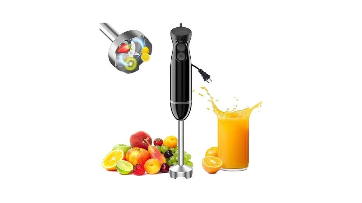 Bonsenkitchen Hand Blender, Immersion Blender With 2 Mixing Speed, Electric