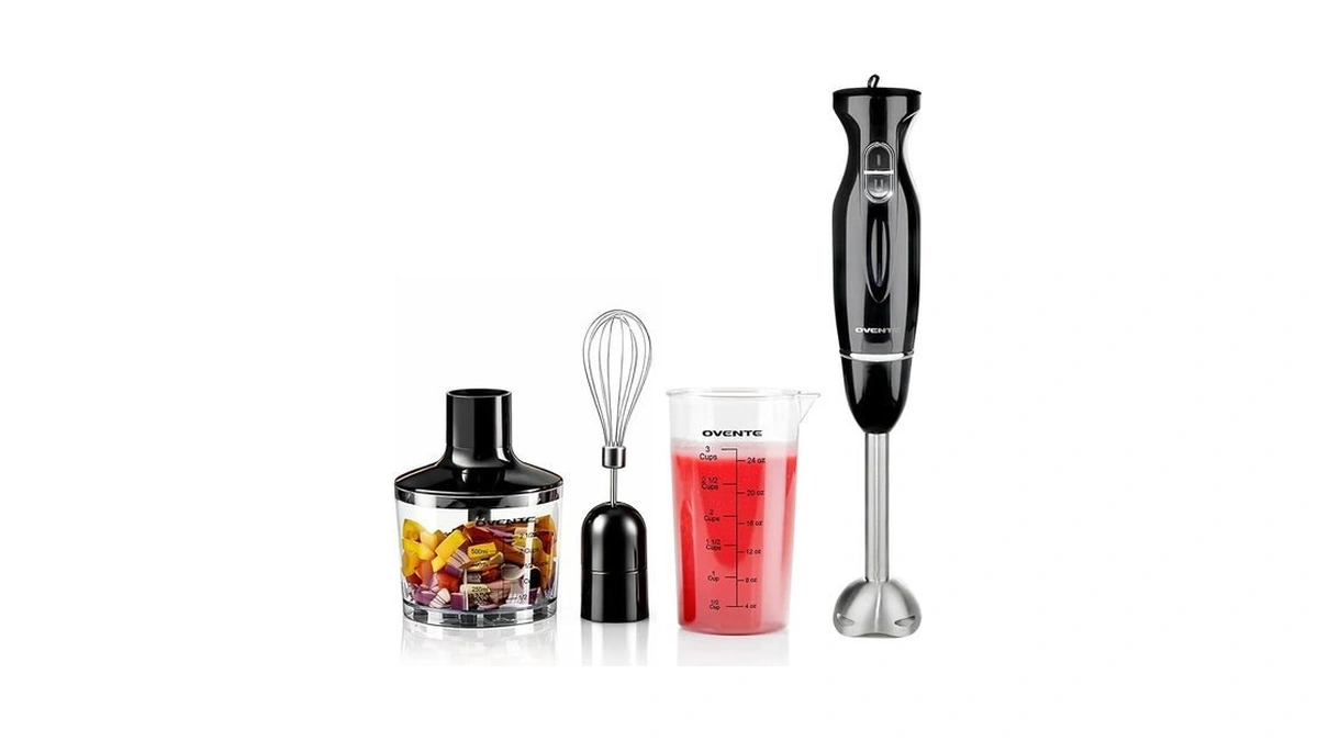Ovente Immersion Hand Blender Set, 300w Electric Handheld Stick Mixer,