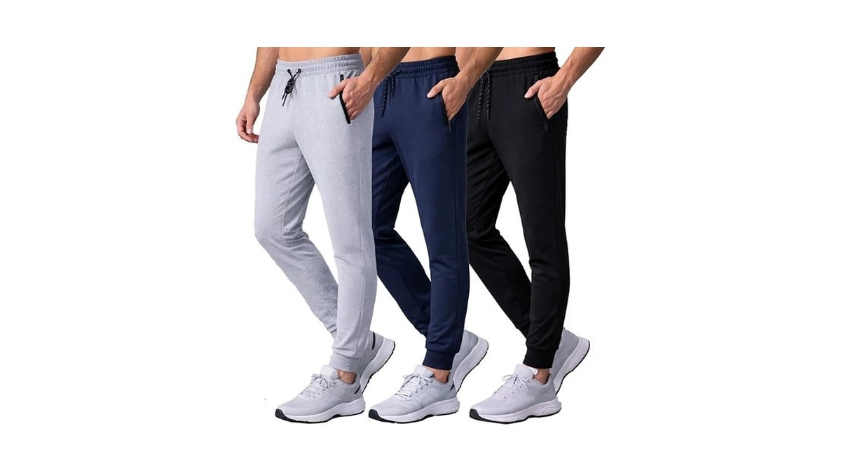 Sugarno Men's Jogger Sweatpants With Zipper Pockets Track Joggers Sweat