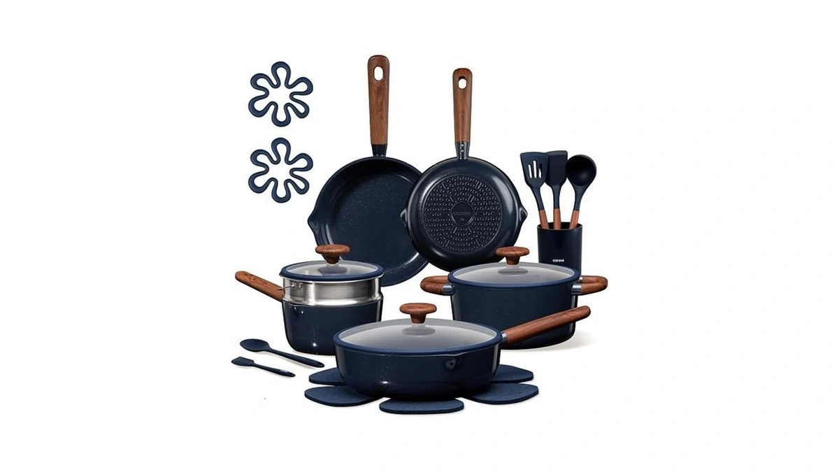 Carote 21pcs Cookware Set Nonstick Pots And Pans Set, Ceramic