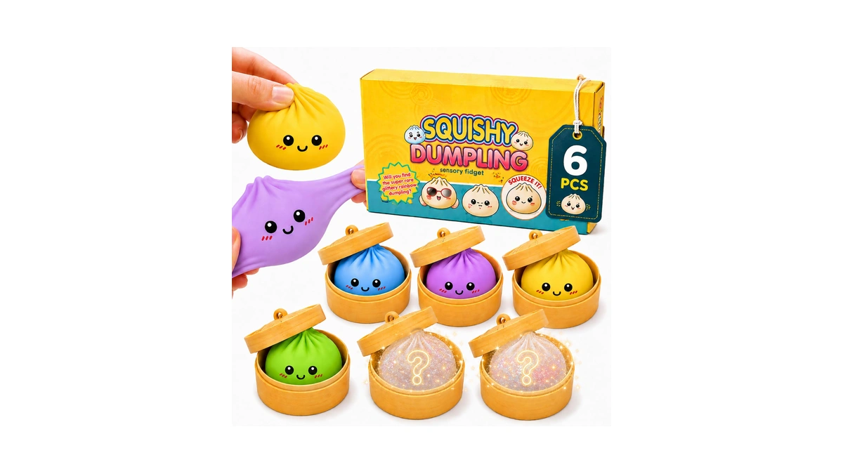 Dumpling Squishy 6 In 1 Mystery Box Which Glitter Squeeze