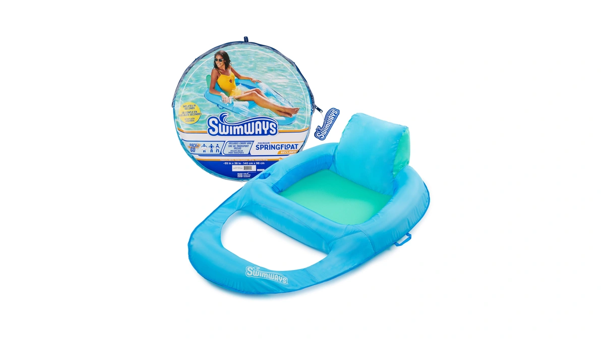 Swimways Spring Float Premium Recliner Pool Lounger, Inflatable Pool Floats