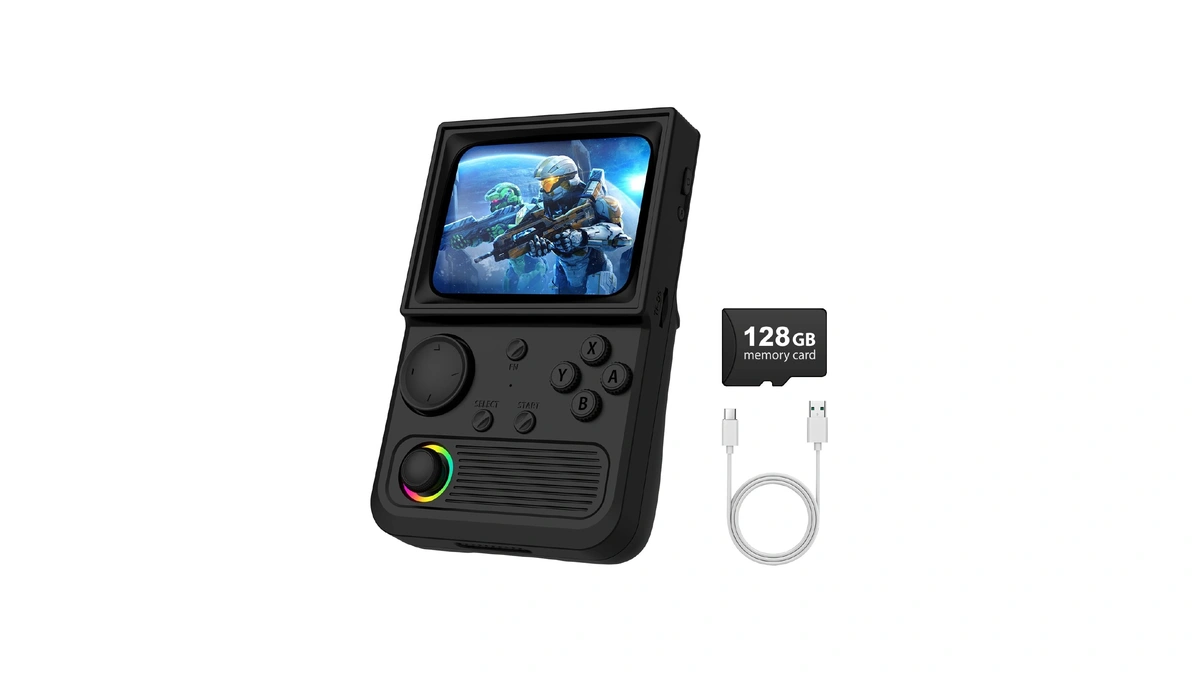 R36t Retro Gaming Console, 3.5''ips Screen Crt-inspired, Handheld Game Console