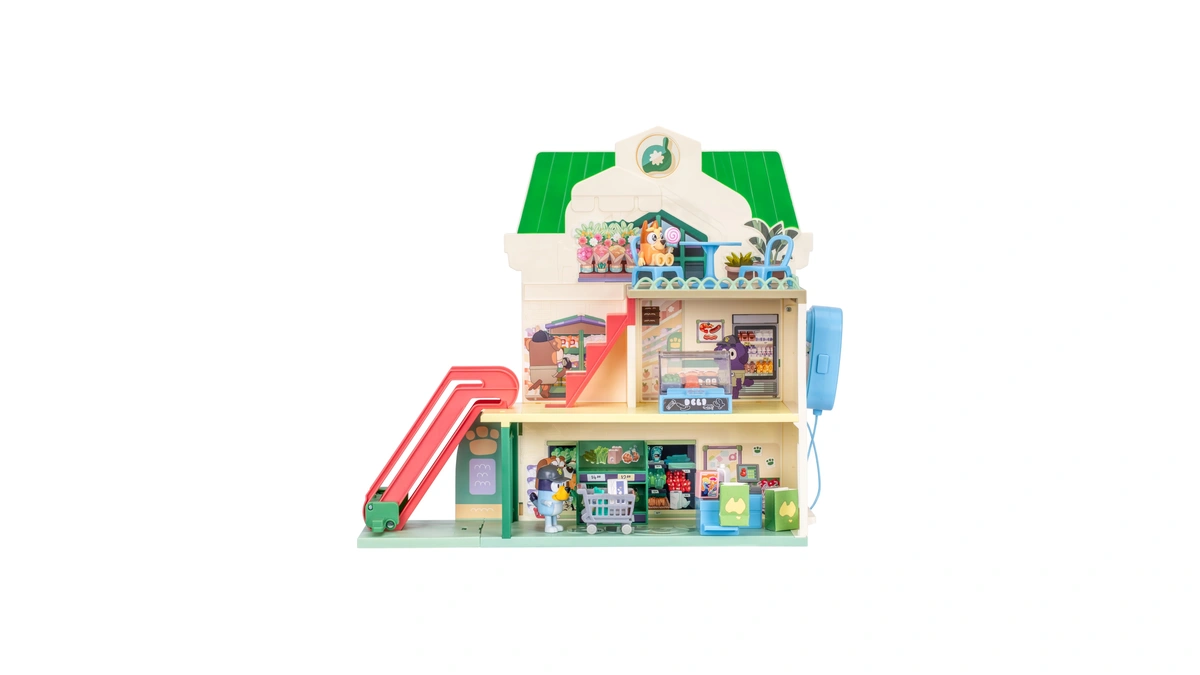 Bluey And Bingo Supermarket Playset With Escalator, Pretend Play Toys