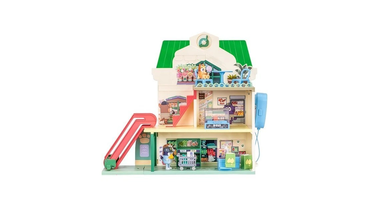 Bluey And Bingo Supermarket Playset With Escalator, Pretend Play Toys