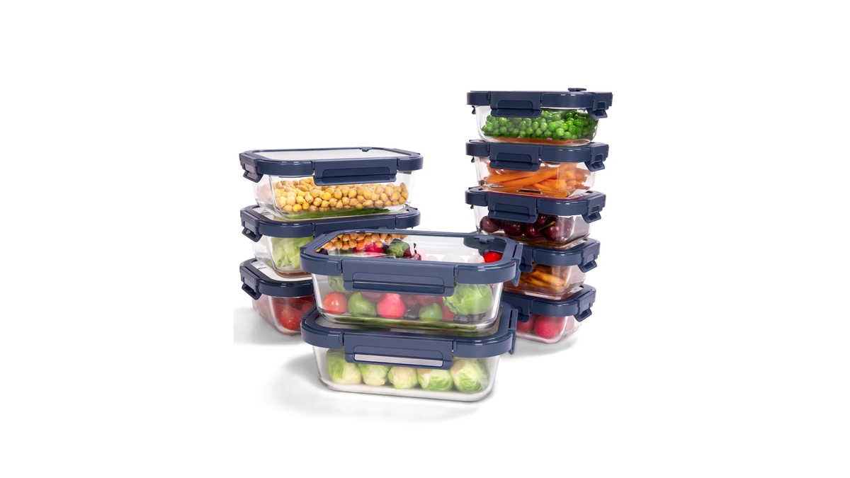 Borohouse 10-pack Glass Food Storage Containers With Tempered Lids –