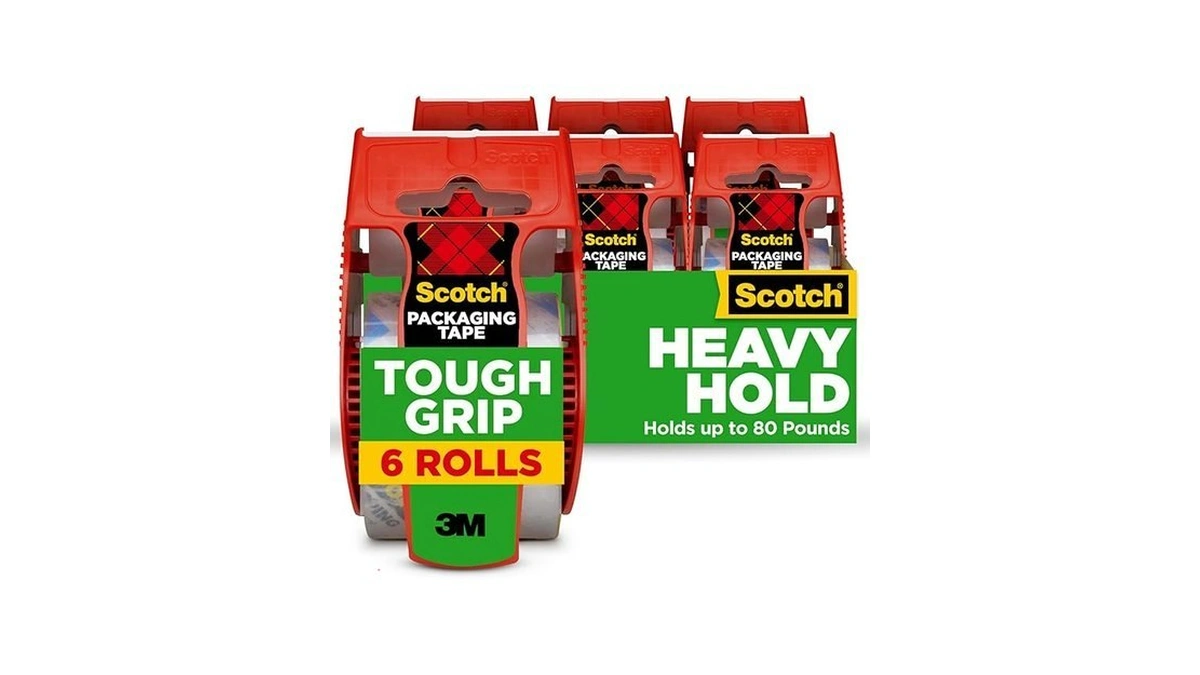 Scotch Tough Grip Moving Packing Tape, Clear, Moving Tape That