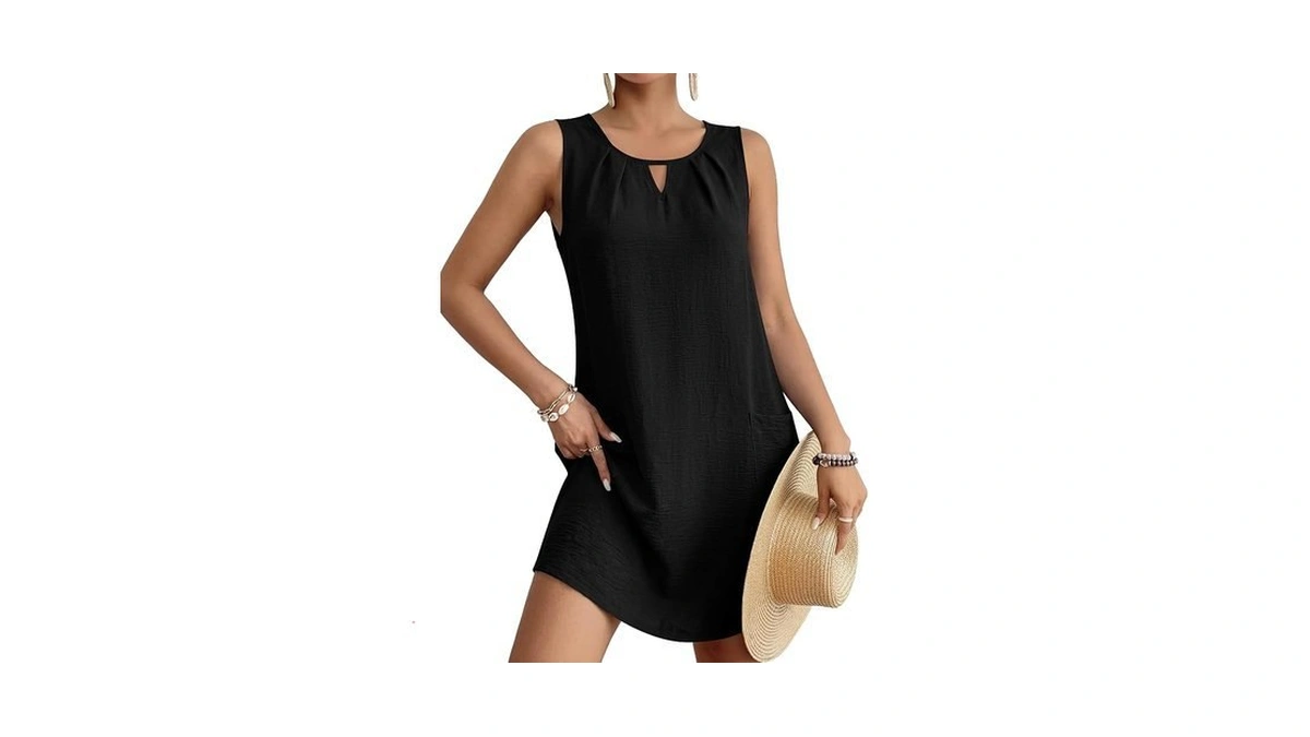 Anrabess Summer Dresses For Women 2026 Casual Keyhole Sleeveless Beach
