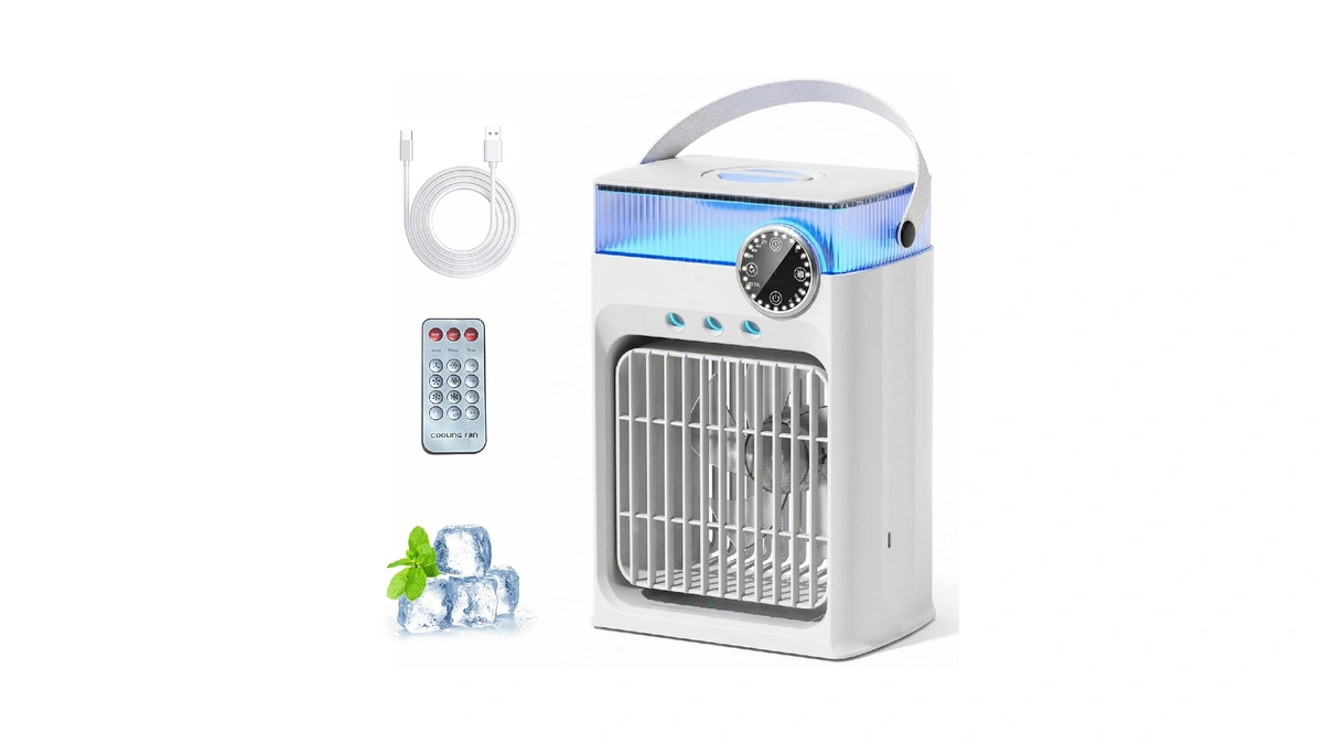 Yffu Portable Air Conditioner With Remote Control,1200ml Evaporative Usb Mini