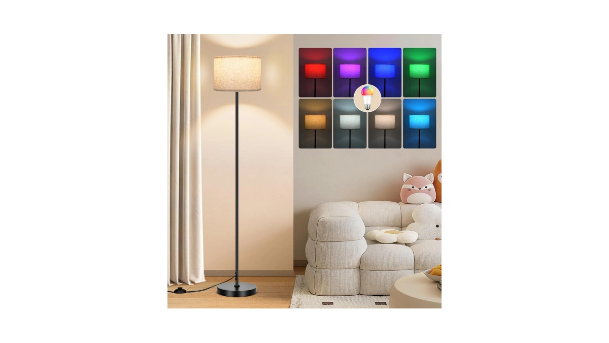 Frideko Home Smart Floor Lamp, Color Changing Standing Light With