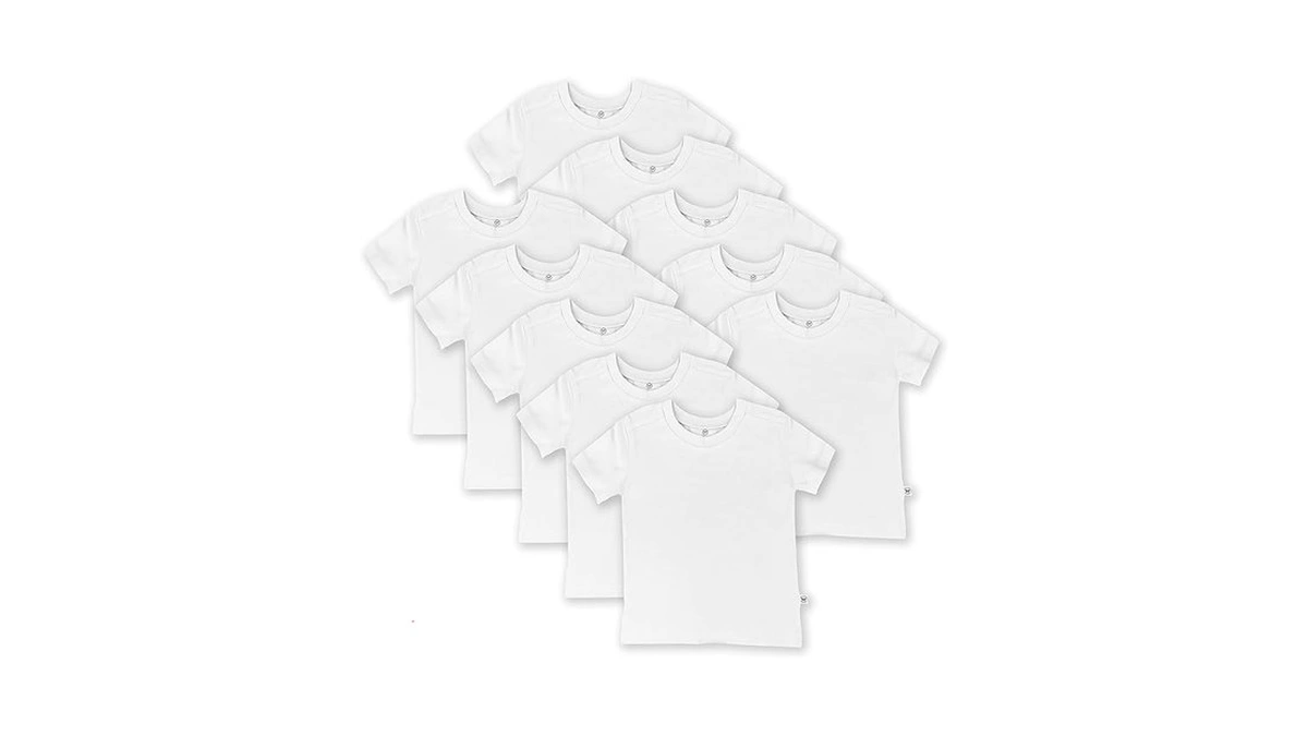 Honestbaby 10-pack Short Sleeve T-shirts 100% Organic Cotton Baby, Toddler,