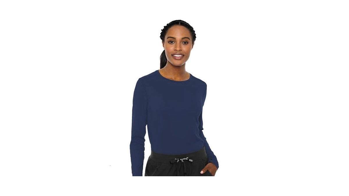 Med Couture Women's Underscrub Top Long Sleeve Performance Knit Tee,