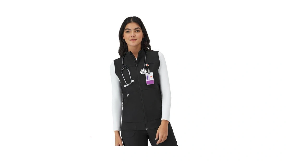 Hanes Women's Comfort Fit Scrubs Healthcare Vest, Moisture-wicking Stretch Scrubs