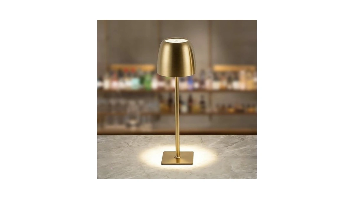 Olishalight Cordless Table Lamp Rechargeable, Gold