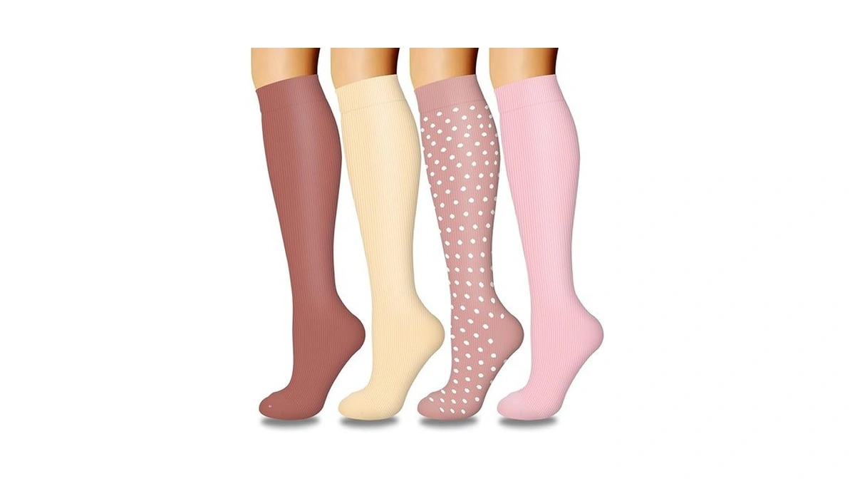 Laite Hebe 4 Pairs-compression Socks For Women&men Circulation-best Support For