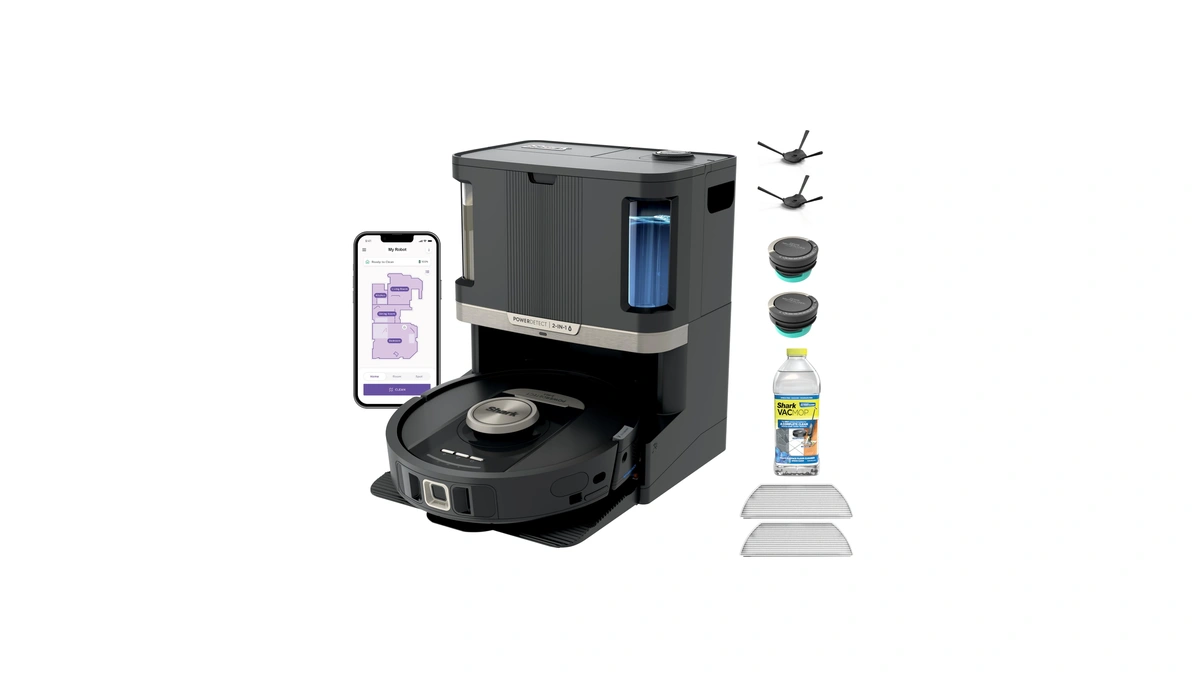Shark Robot Vacuum & Mop Combo, Powerdetect Nevertouch Pro, Self-emptying,