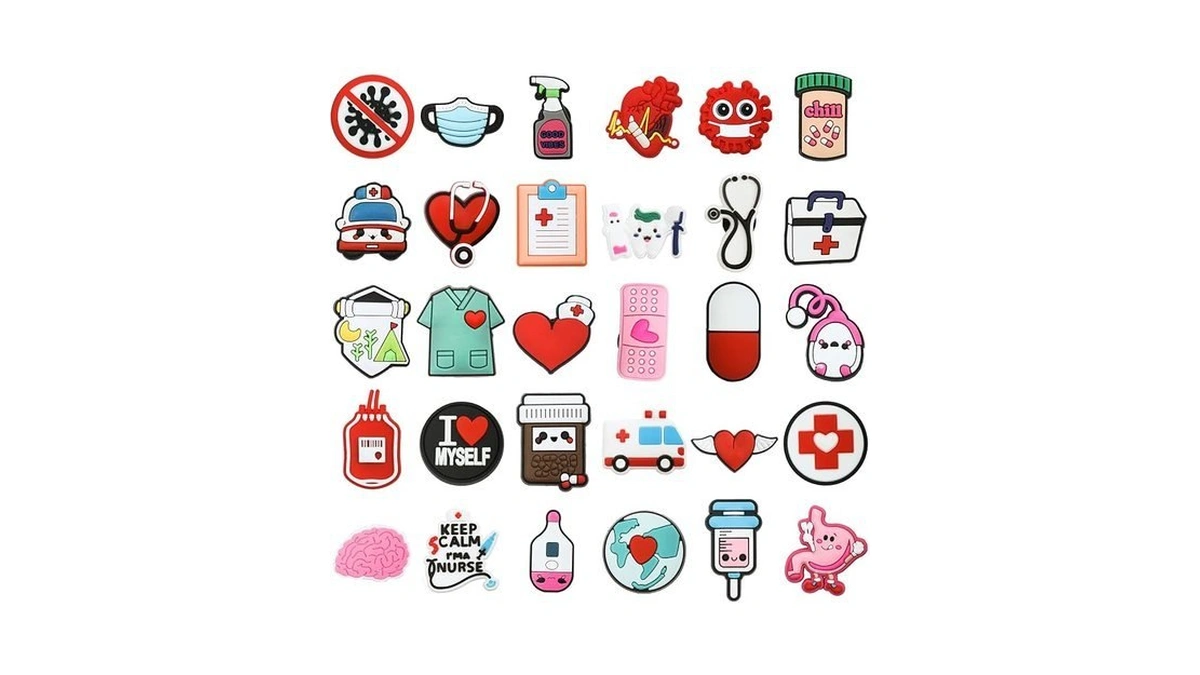 Wenobby 30 Pcs Medical Shoe Charms For Clog Sandals, Nurse