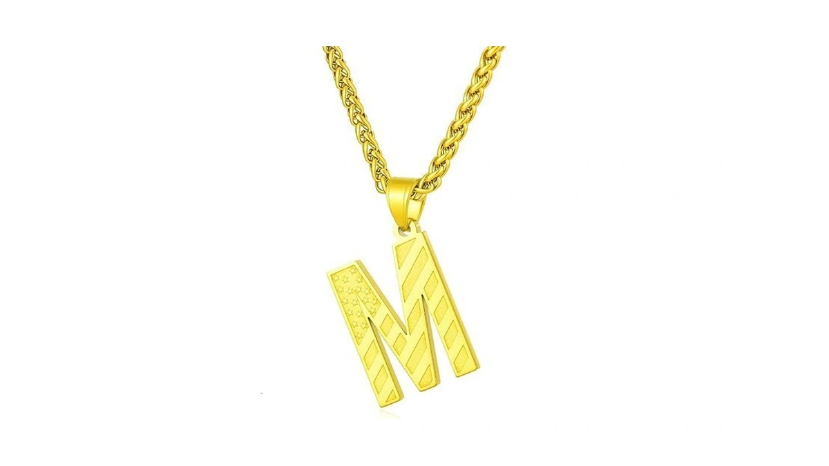 Laeclily Initial Necklace For Men Stainless Steel Pendent Chain Personalized