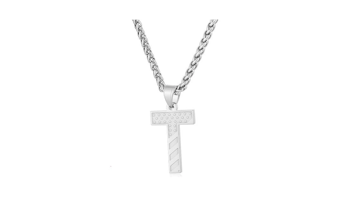 Laeclily Initial Necklace For Men Stainless Steel Pendent Chain Personalized