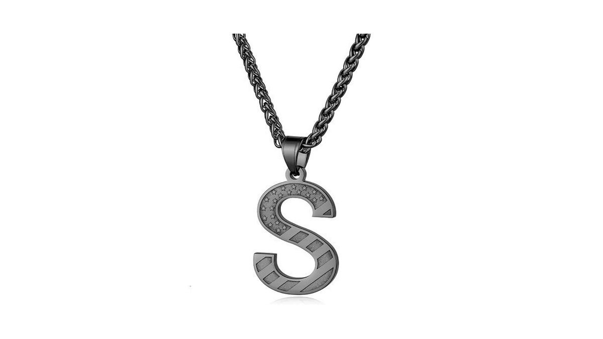 Laeclily Initial Necklace For Men Stainless Steel Pendent Chain Personalized