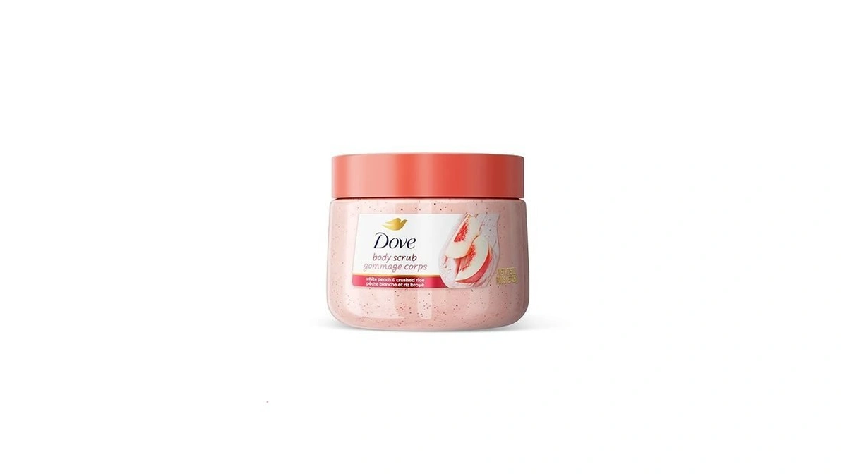 Dove White Peach & Crushed Rice Body Scrub Exfoliates And