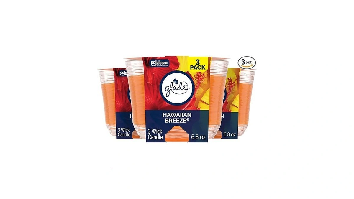 Glade Candle Hawaiian Breeze, Fragrance Infused With Essential Oils, Air