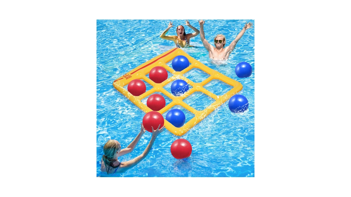 Tictac Shot Pool Toys Games Set- Tic-tac-toe Inflatable Pool Toy