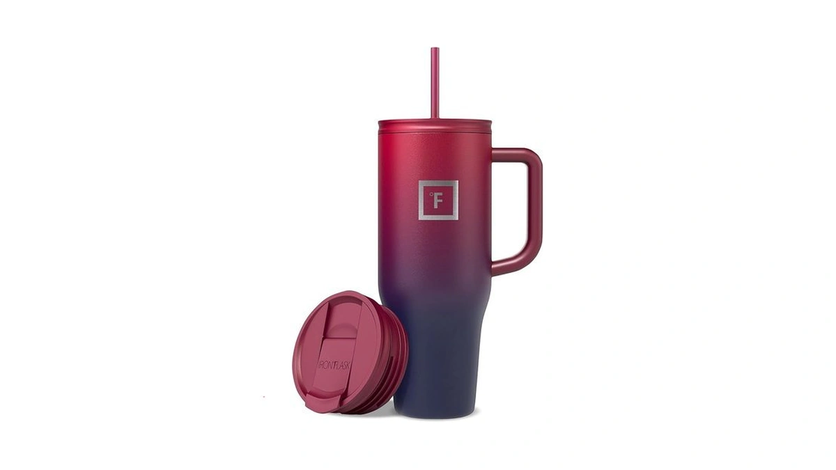 Iron °flask Co-pilot Insulated Mug W/straw & Flip Cap Lids