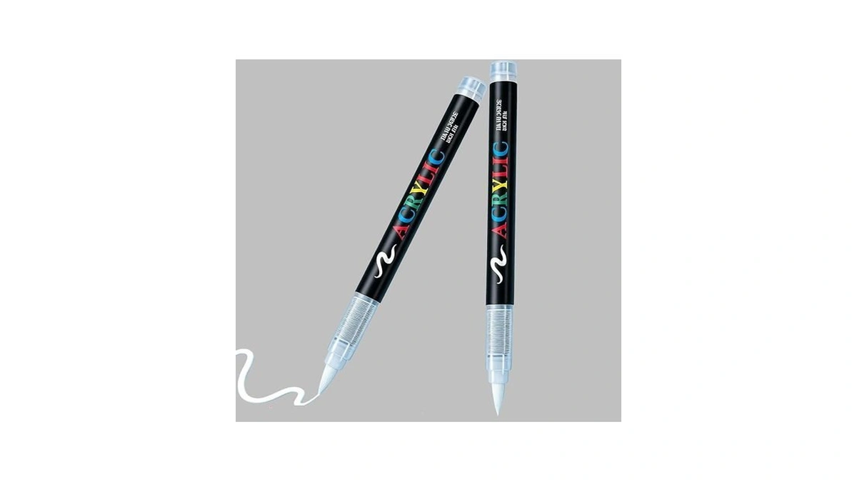 Lmminbz 2 Pack White Permanent Acrylic Paint Marke Ceramics Brush