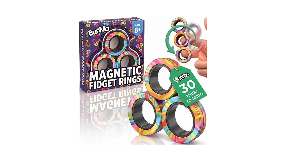 Bunmo Magnetic Fidget Rings 3pk – Cool Fidgets For Teens,