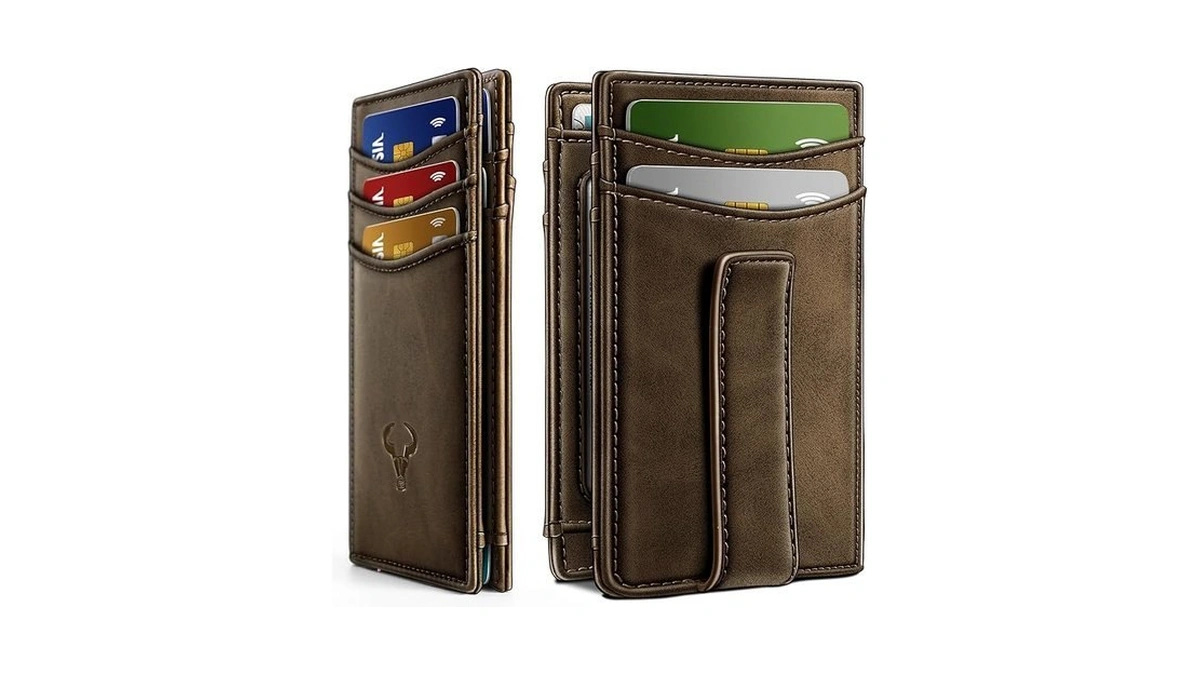 Bulliant Magnetic Closure Slim Wallet-genuine Leather Front Pocket Wallet For