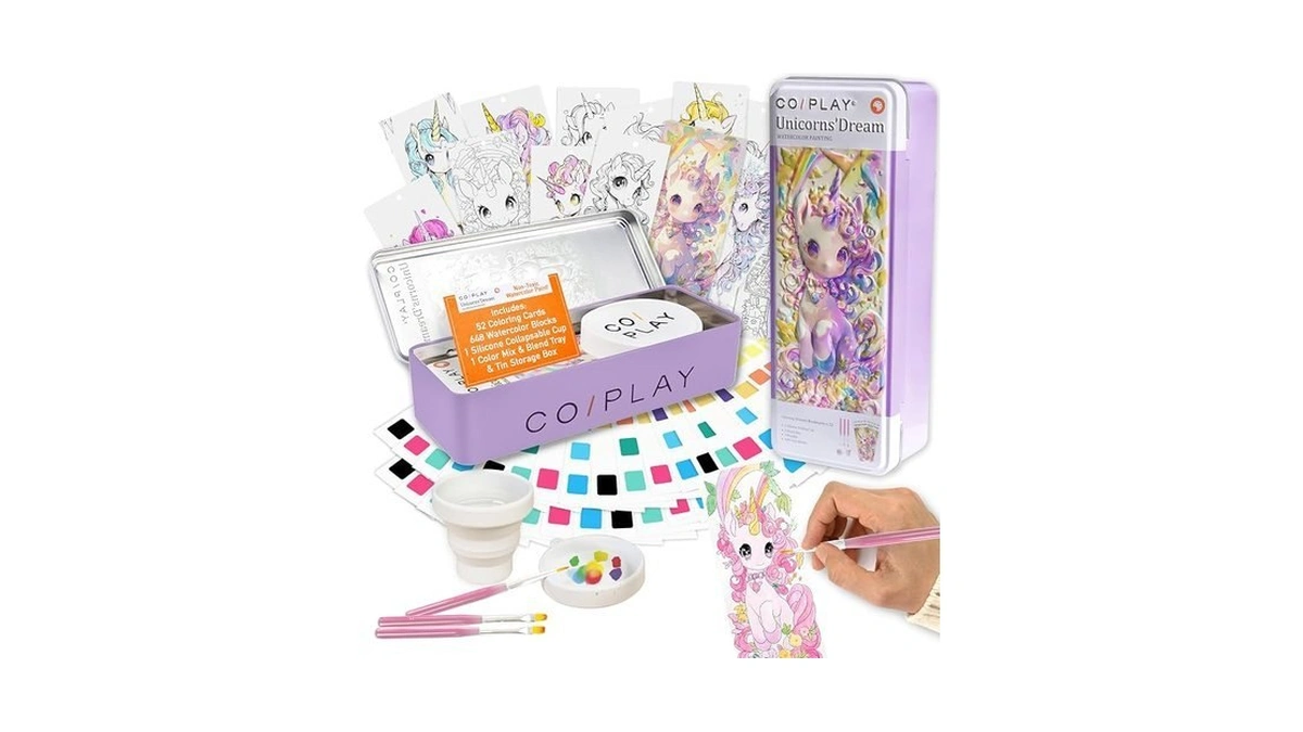 Coiplay Watercolor Craft Kit, Paint Set, 648 Color Blocks, 52