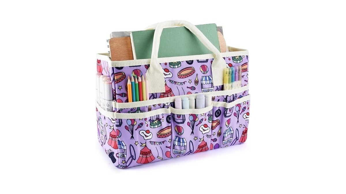 E-weichen Craft Organizer Tote Bag Art Storage Caddy With Multiple