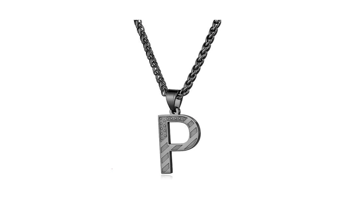 Laeclily Initial Necklace For Men Stainless Steel Pendent Chain Personalized