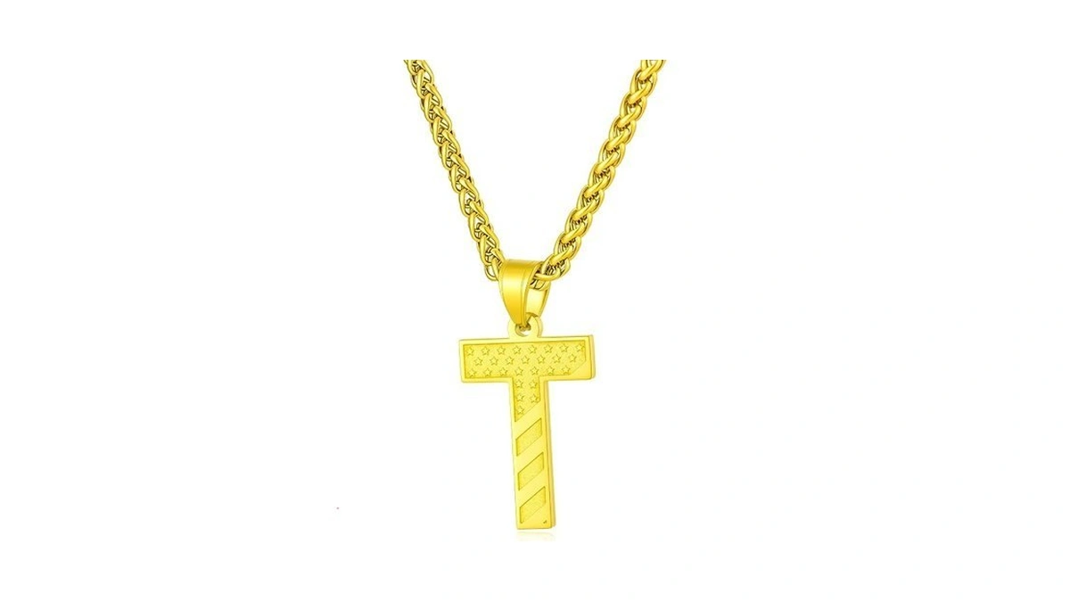 Laeclily Initial Necklace For Men Stainless Steel Pendent Chain Personalized