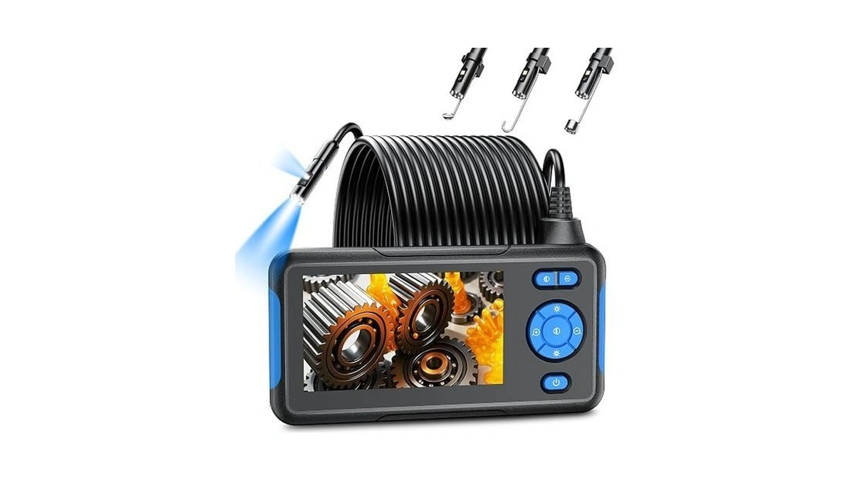 T Takmly Endoscope Camera With Light, Dual Lens 1080p Industrial