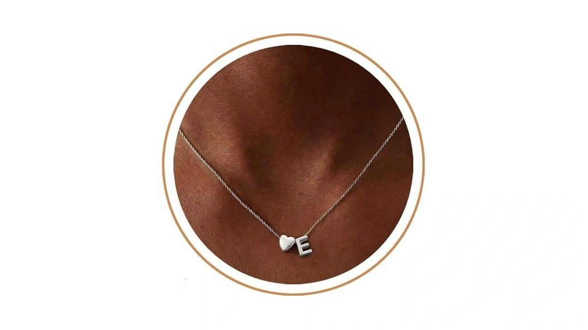 Laeclily Heart Initial Necklace For Women 14k Silver Plated Necklaces
